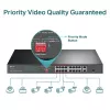 TP-Link TL-SL1218P – 16 prievadų 10/100 Mbps + 2 prievadų Gigabit PoE+ jungiklis su 150 W biudžetu