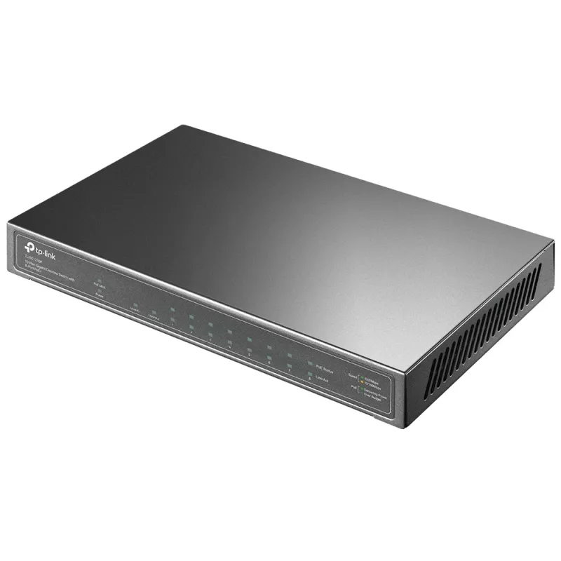 TP-Link TL-SG1210P tinklo jungiklis, nevaldomas, Gigabit Ethernet (10/100/1000), PoE+, 10 prievadų, metalinis, pilkas