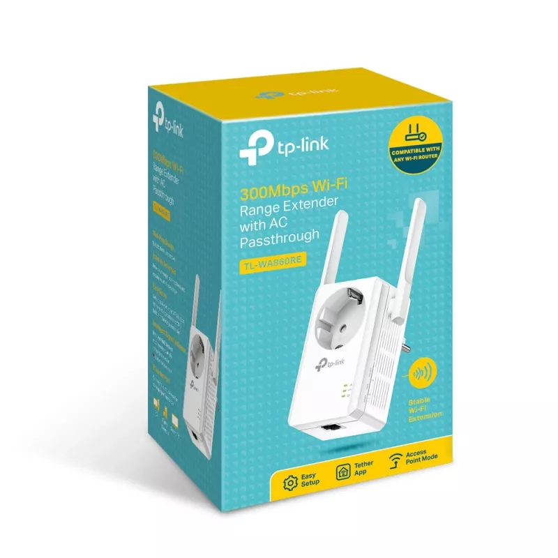 TP-Link TL-WA860RE WiFi stiprintuvas 300 Mbit/s, baltas