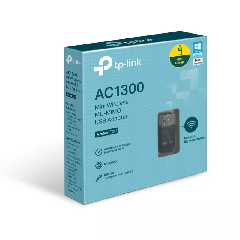 TP-Link Archer T3U belaidis USB adapteris 867 Mbit/s