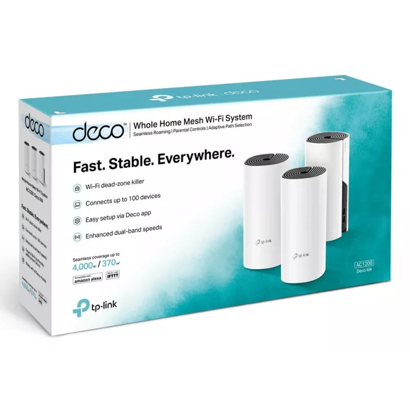 TP-Link Deco M4 AC1200 belaidė maršrutizatorių sistema (3 vnt.)