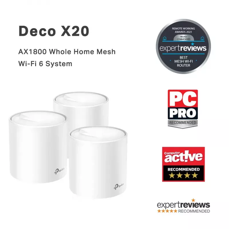 TP-Link Deco X20 AX1800 „Wi-Fi 6“ viso namo tinklo sistema, 3 vnt. rinkinys