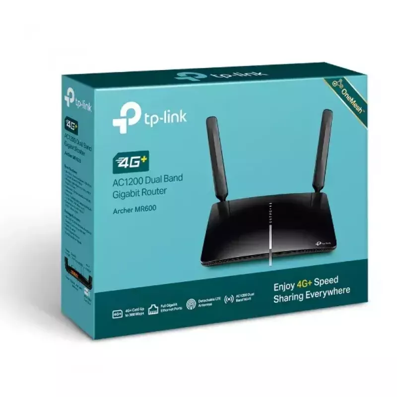 TP-Link Archer MR600 4G+ Cat6 AC1200 belaidis dviejų juostų gigabitinis maršrutizatorius