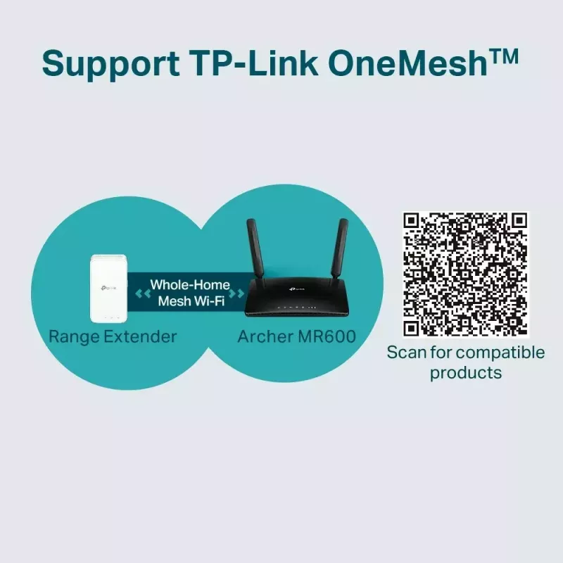 TP-Link Archer MR600 4G+ Cat6 AC1200 belaidis dviejų juostų gigabitinis maršrutizatorius