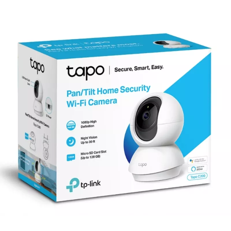 TP-Link Tapo Pan/Tilt namų apsaugos WiFi kamera, IP apsaugos kamera, vidaus, belaidė, 2400 MHz, FCC, IC, CE, NCC, Ceiling