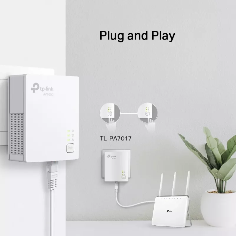 TP-Link TL-PA7017 KIT PowerLine tinklo adapteris 1000 Mbit/s Ethernet LAN Baltas 2 vnt.