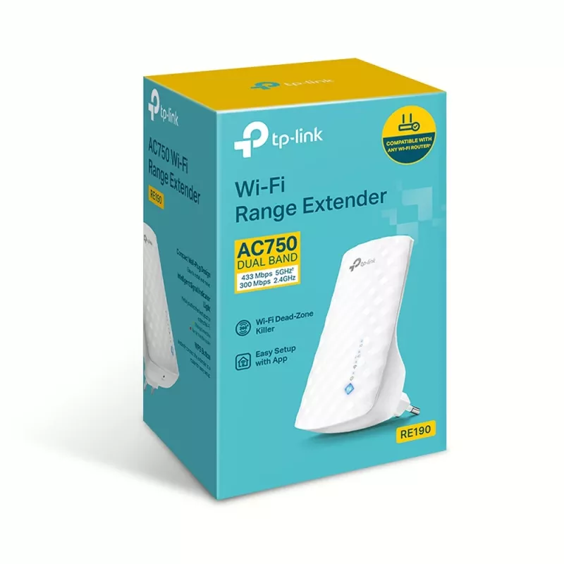 TP-Link RE190 belaidžio tinklo stiprintuvas, AC750, baltas