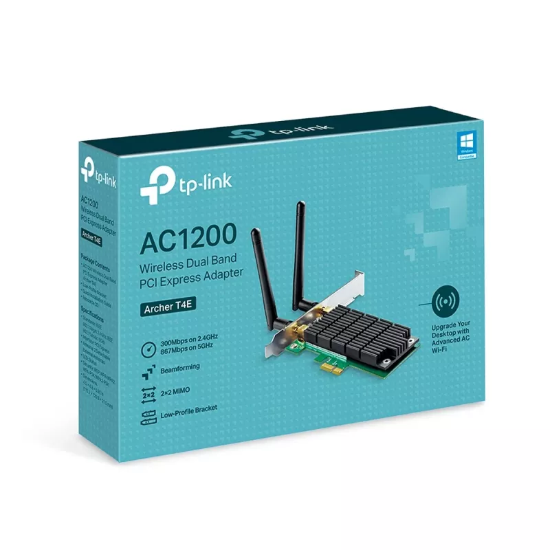 TP-Link Archer T4E AC1200 belaidis PCI Express dviejų juostų adapteris
