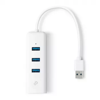 TP-Link UE330 USB 3.0 3 prievadų ir Gigabit Ethernet šakotuvas baltas