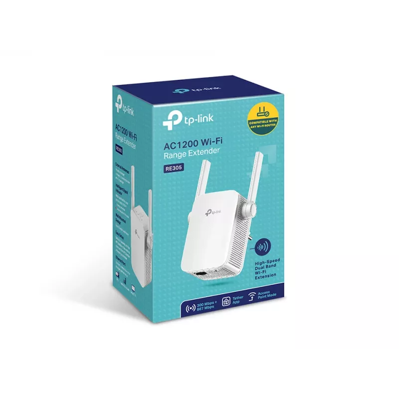 TP-Link RE305 AC1200 Wi-Fi tinklo stiprintuvas, baltas