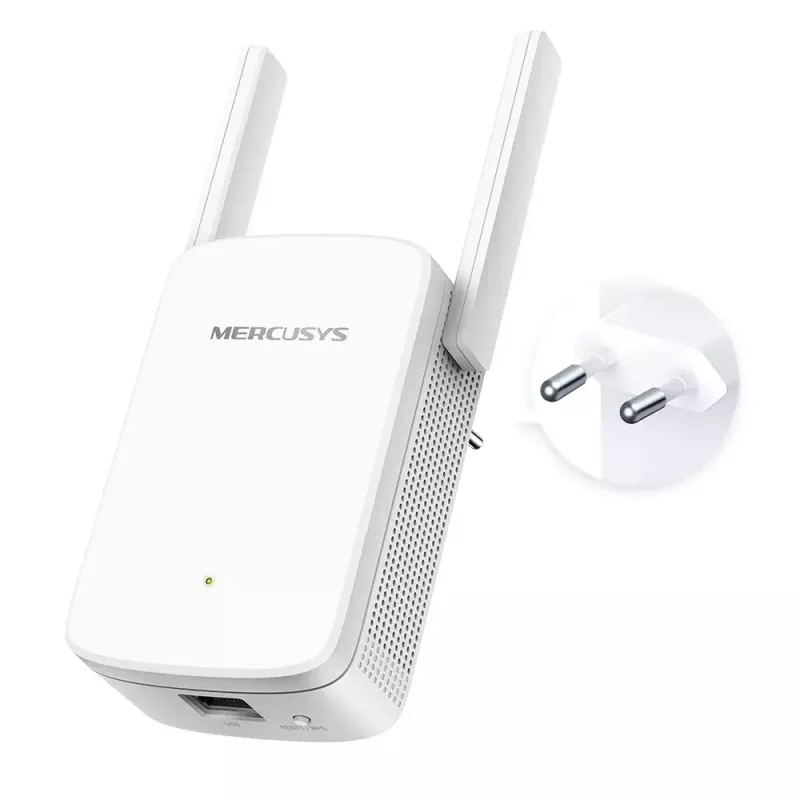 Wi-Fi stiprintuvas MERCUSYS ME30 AC1200 — dviejų juostų 802.11b/g, 2 išorinės antenos, 1x RJ-45