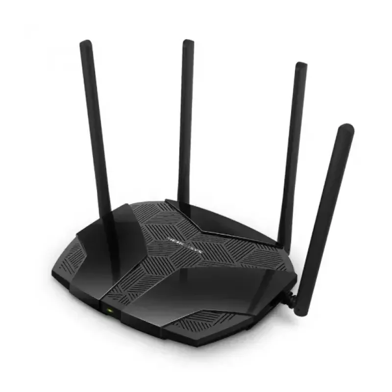 Stalinis maršrutizatorius MERCUSYS MR80X – Dviejų juostų „Wi‑Fi 6“ (802.11ax), 3000 Mbps, 4 išorinės antenos, 3 Gigabit LAN prievadai