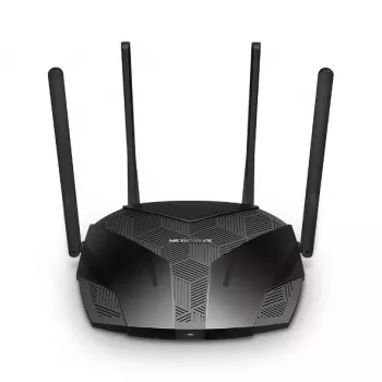 Stalinis maršrutizatorius MERCUSYS MR80X – Dviejų juostų „Wi‑Fi 6“ (802.11ax), 3000 Mbps, 4 išorinės antenos, 3 Gigabit LAN prievadai