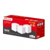 MESH sistema MERCUSYS Halo H60X (3 vnt.) – Dviejų juostų „Wi‑Fi 6“, iki 1500 Mbps, aprėptis 550 m², 2× LAN prievadai