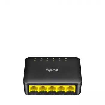 Tinklo jungiklis Cudy GS105D, 5 prievadų Gigabit Ethernet (10/100/1000), 1 Gbit/s pralaidumas, DC 5V maitinimas
