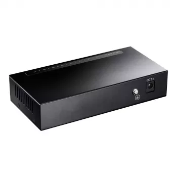 Tinklo jungiklis Cudy GS108 — 8 prievadų Gigabit Ethernet (10/100/1000), juodas, 16 Gbit/s perjungimo talpa