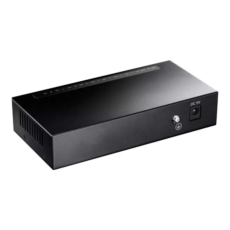 Tinklo jungiklis Cudy GS108 — 8 prievadų Gigabit Ethernet (10/100/1000), juodas, 16 Gbit/s perjungimo talpa