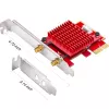 Vidinė WLAN/Bluetooth PCIe tinklo plokštė Cudy WE3000S – Trijuostė 2.4/5/6 GHz, Intel AX210, Bluetooth 5.2, 2400 Mbps, Full-height/Low-profile