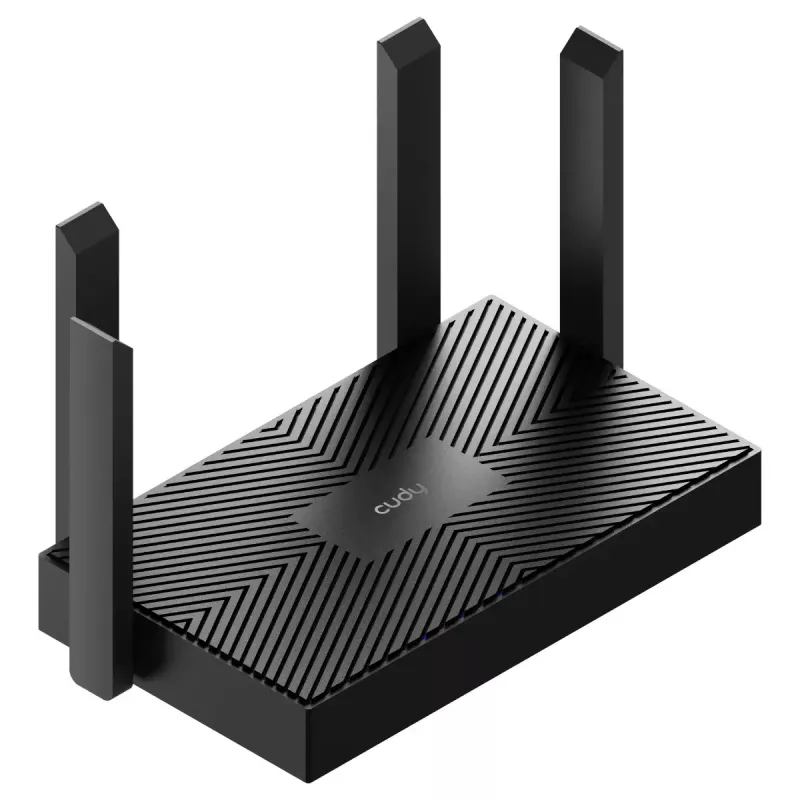 Stalinis maršrutizatorius Cudy WR1500 — dviejų juostų (2,4/5 GHz), Wi‑Fi 6/4, 4x Gigabit LAN, MU‑MIMO, išorinės antenos