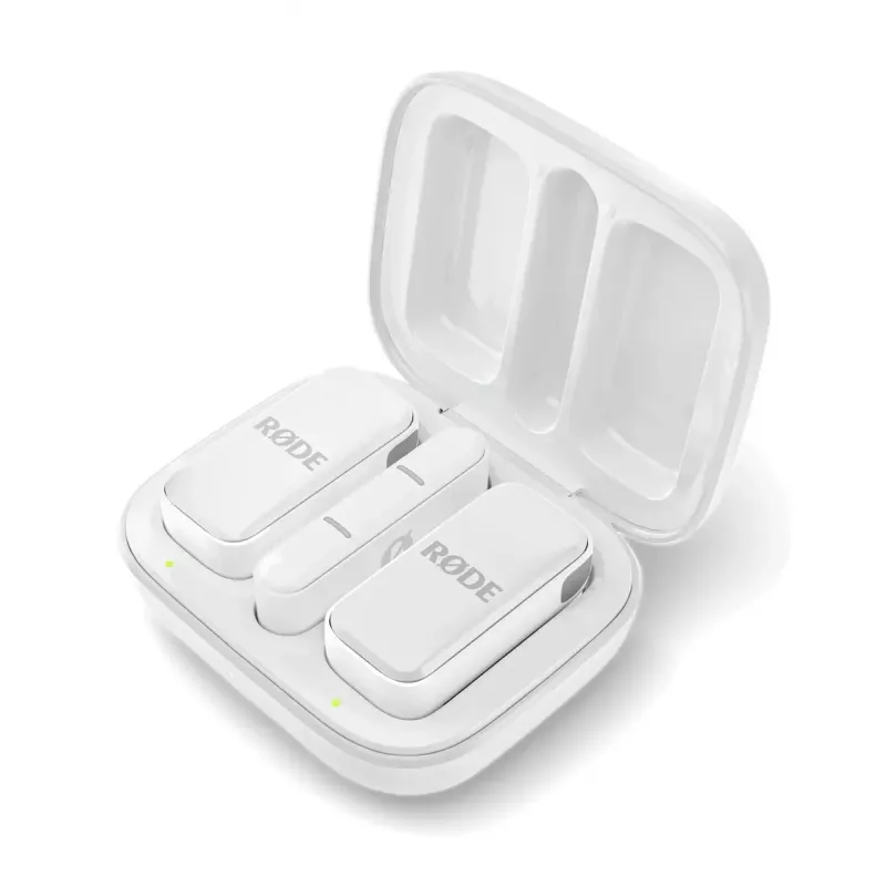 Klipinis mikrofonas RØDE Wireless Micro – belaidis USB lavalier, 20–20000 Hz, 24 bitų, 100 m atstumas, baltas