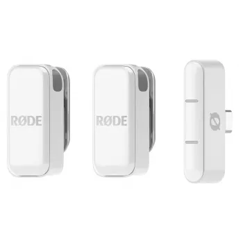 Klipinis mikrofonas RØDE Wireless Micro – belaidis USB lavalier, 20–20000 Hz, 24 bitų, 100 m atstumas, baltas