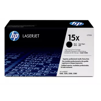 HP 15X didelės išeigos juodas originalus „LaserJet“ kasetė, 3500 puslapių, juoda, 1 vnt.