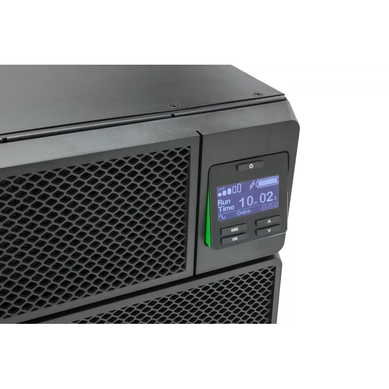 APC Smart-UPS On-Line SRT5KRMXLI - 5000 VA, 6x C13, 4x C19 išėjimai, montuojamas į stelažą, integruota tinklo valdymo kortelė