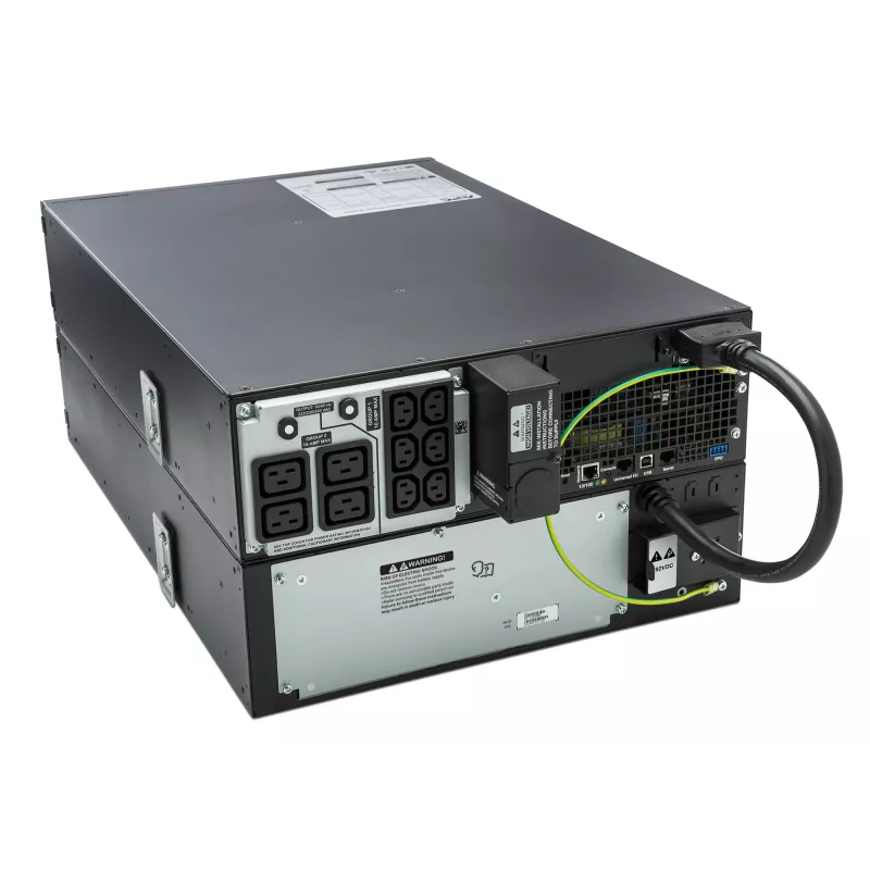 APC Smart-UPS On-Line SRT5KRMXLI - 5000 VA, 6x C13, 4x C19 išėjimai, montuojamas į stelažą, integruota tinklo valdymo kortelė