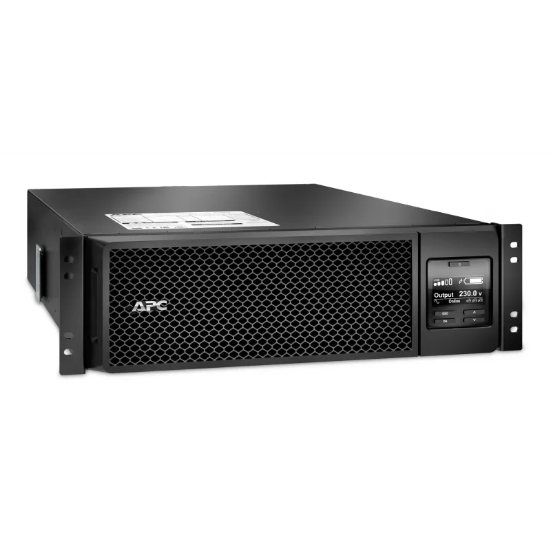 APC Smart-UPS On-Line SRT5KRMXLI - 5000 VA, 6x C13, 4x C19 išėjimai, montuojamas į stelažą, integruota tinklo valdymo kortelė