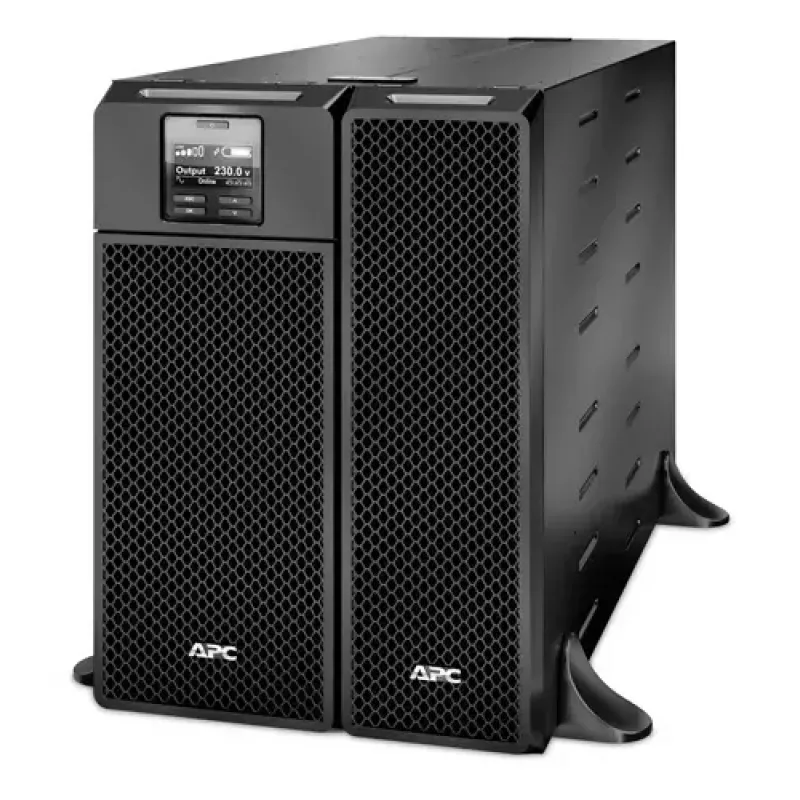 APC Smart-UPS On-Line 6kVA/6kW, bokštinis, 230V, 6x C13+4x C19 IEC lizdai, tinklo kortelė+SmartSlot, ilgintas veikimo laikas, be bėgių komplekto