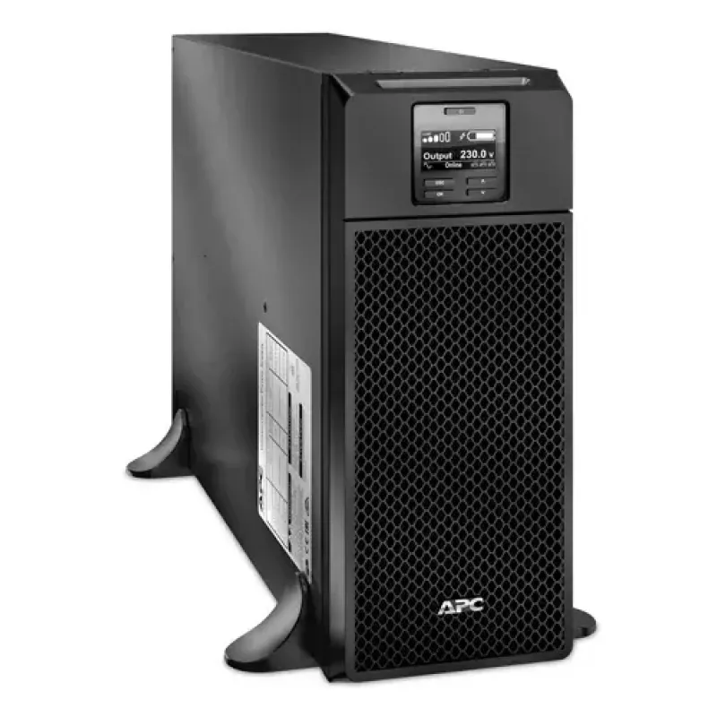 APC Smart-UPS On-Line 6kVA/6kW, bokštinis, 230V, 6x C13+4x C19 IEC lizdai, tinklo kortelė+SmartSlot, ilgintas veikimo laikas, be bėgių komplekto