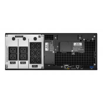 APC Smart-UPS On-Line SRT6KRMXLI - 6kW/VA, 6x C13 + 4x C19 + kietasis vienfazis išėjimas, montuojamas į stelažą, integruota tinklo valdymo kortelė