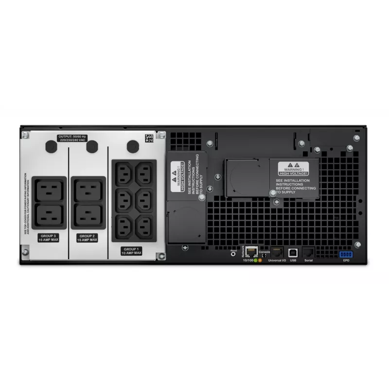 APC Smart-UPS On-Line SRT6KRMXLI - 6kW/VA, 6x C13 + 4x C19 + kietasis vienfazis išėjimas, montuojamas į stelažą, integruota tinklo valdymo kortelė