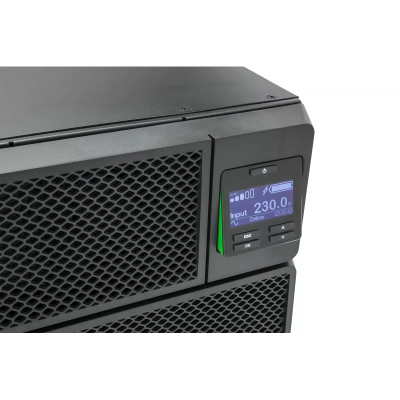 APC Smart-UPS On-Line SRT6KRMXLI - 6kW/VA, 6x C13 + 4x C19 + kietasis vienfazis išėjimas, montuojamas į stelažą, integruota tinklo valdymo kortelė