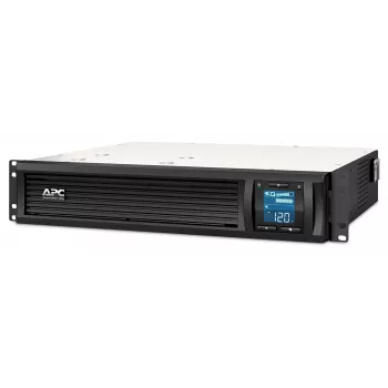 APC Smart-UPS C, linijinis interaktyvus, 1000VA, 2U stelažinis, 230V, 4x IEC C13 lizdai, SmartConnect prievadas, USB ir RS-232, AVR, grafinis LCD