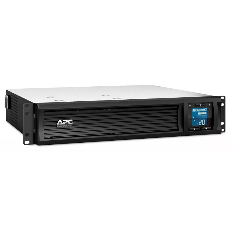 APC Smart-UPS C, linijinis interaktyvus, 1000VA, 2U stelažinis, 230V, 4x IEC C13 lizdai, SmartConnect prievadas, USB ir RS-232, AVR, grafinis LCD