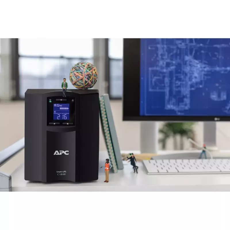 APC Smart-UPS C, linijinis interaktyvus, 1000VA, bokštas, 230V, 8x IEC C13 lizdai, SmartConnect prievadas, USB ir nuoseklus ryšys, AVR, grafinis LCD