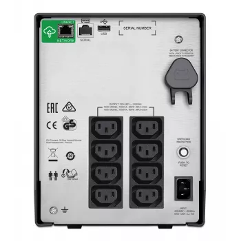 APC Smart-UPS SMC1500IC - 8x C13, USB, SmartConnect, 1500VA, linijinis interaktyvus, 1,5 kVA, 900 W, sinusinis, 170 V, 300 V