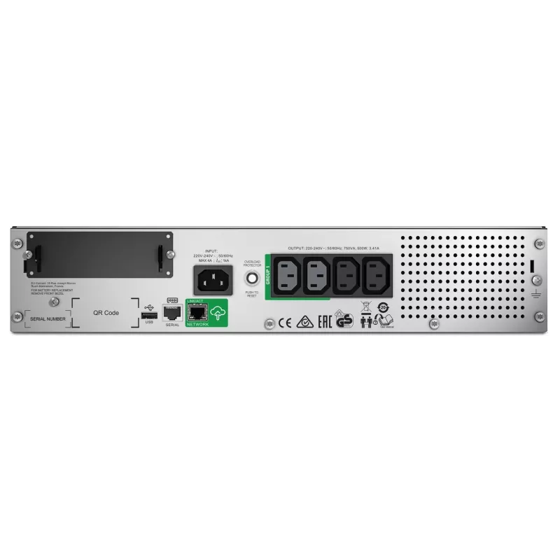 APC Smart-UPS SMT750RMI2UC - 4x C13, USB, montuojamas į stovą 2U, SmartConnect, 750VA