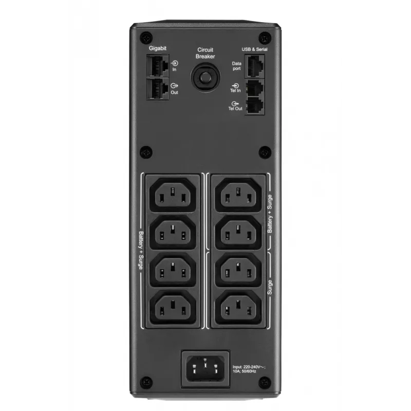 APC Back-UPS Pro nepertraukiamo maitinimo šaltinis, 1600VA/960W, bokštinis, 230V, 8x IEC C13 lizdai, AVR, LCD, keičiama baterija