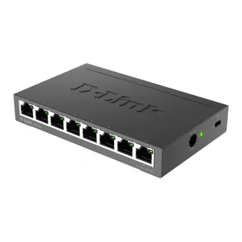 D-Link DGS-108 nevaldomas L2 Gigabit Ethernet (10/100/1000) jungiklis, juodas