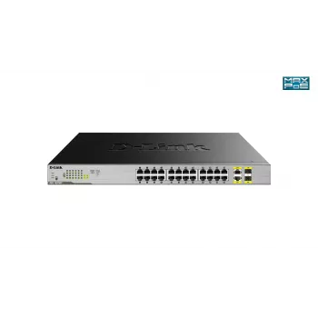 D-Link DGS-1026MP 24 prievadų Gigabit PoE+ valdiklis su 2 kombinuotais prievadais