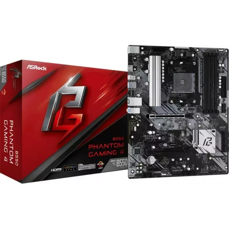 ASRock B550 Phantom Gaming 4 pagrindinė plokštė AMD B550 Socket AM4 ATX