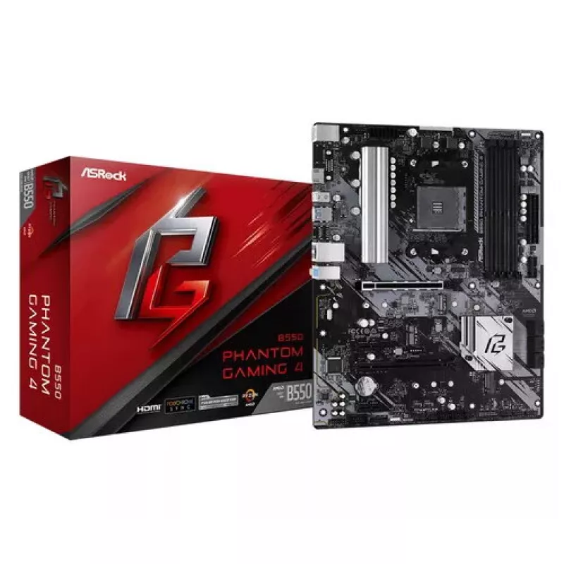 ASRock B550 Phantom Gaming 4 pagrindinė plokštė AMD B550 Socket AM4 ATX