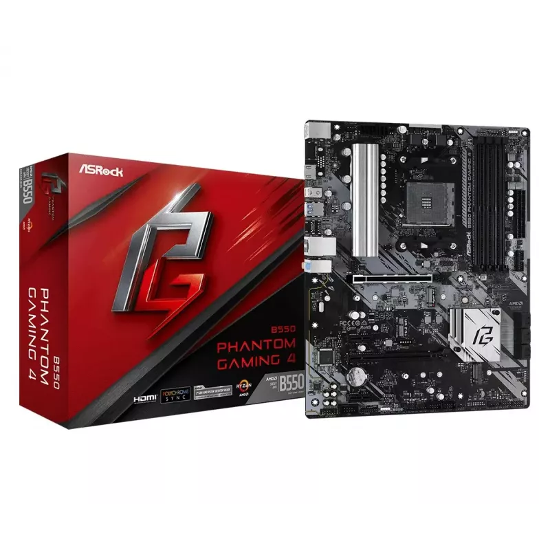 ASRock B550 Phantom Gaming 4 pagrindinė plokštė AMD B550 Socket AM4 ATX
