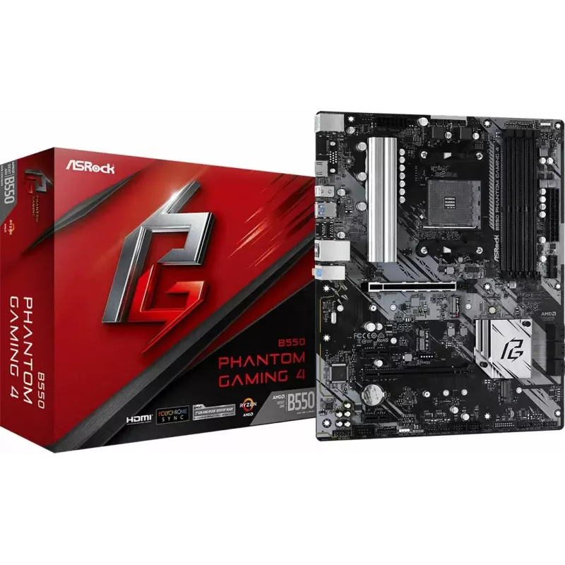 ASRock B550 Phantom Gaming 4 pagrindinė plokštė AMD B550 Socket AM4 ATX