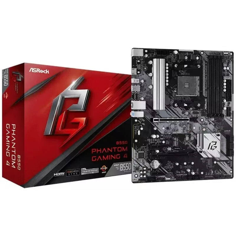 ASRock B550 Phantom Gaming 4 pagrindinė plokštė AMD B550 Socket AM4 ATX