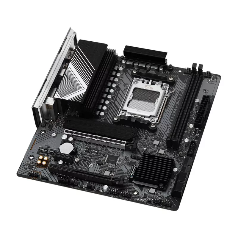 Motininė plokštė ASRock B650M-HDV/M.2 micro ATX — AMD B650, Socket AM5, DDR5, 2 atminties lizdai, 64 GB, M.2 ir SATA III