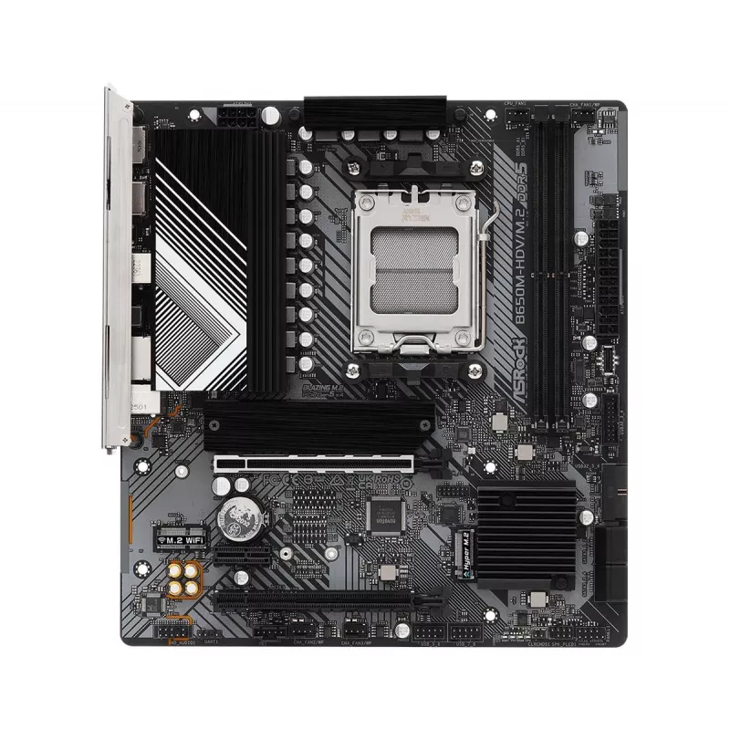 Motininė plokštė ASRock B650M-HDV/M.2 micro ATX — AMD B650, Socket AM5, DDR5, 2 atminties lizdai, 64 GB, M.2 ir SATA III