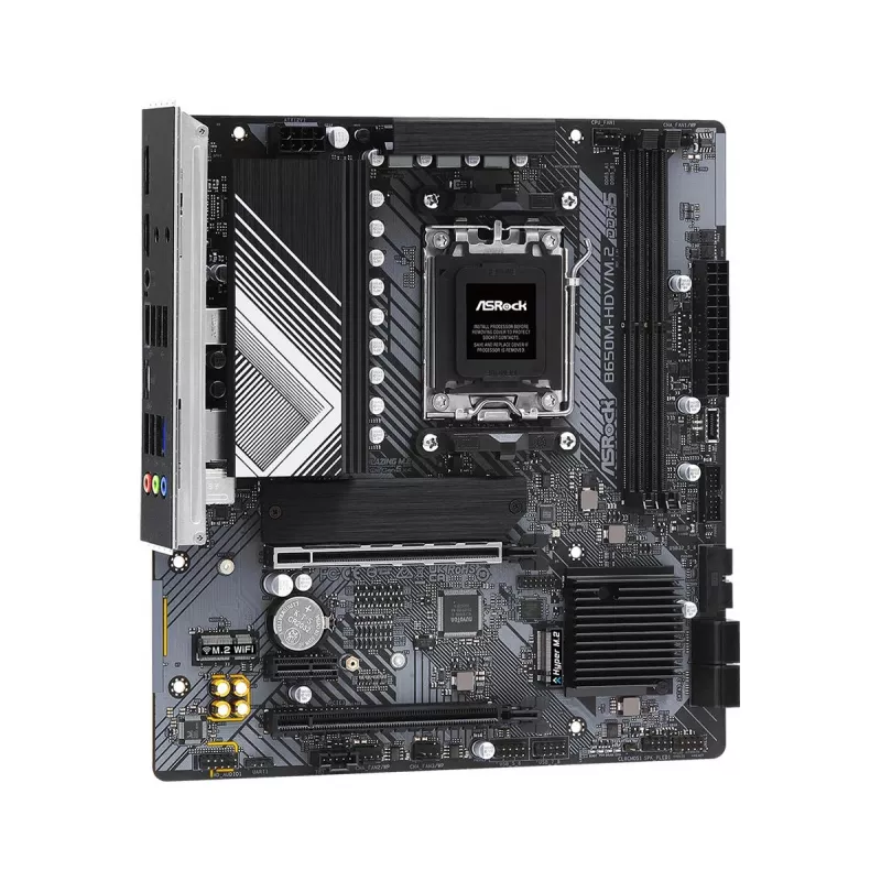 Motininė plokštė ASRock B650M-HDV/M.2 micro ATX — AMD B650, Socket AM5, DDR5, 2 atminties lizdai, 64 GB, M.2 ir SATA III
